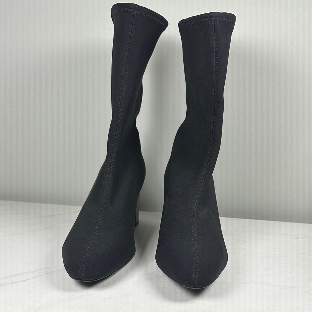 H&M Black Ankle Boots streachy material size 7-38